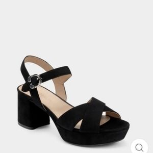 Aerosoles Platform Heeled Sandal Suede
